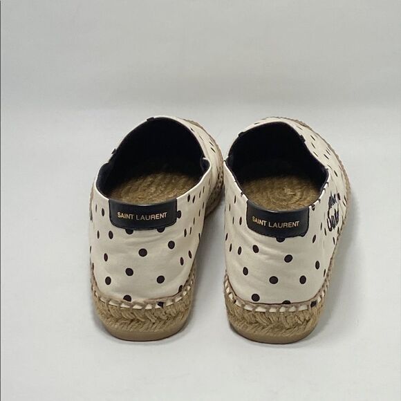 Saint Laurent Signature logo Polka Dot Espadrilles size 39.5 - Picture 9 of 12